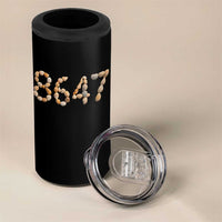 86 47 Seashell Beach Walk Graphic 4 in 1 Can Cooler Tumbler Subtle Coastal Summer Political Satire