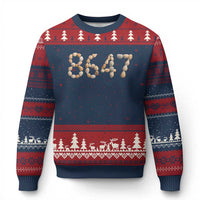 86 47 Seashell Beach Walk Graphic Ugly Christmas Sweater Subtle Coastal Summer Political Satire