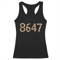 86 47 Seashell Beach Walk Graphic Racerback Tank Top Subtle Coastal Summer Political Satire