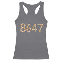 86 47 Seashell Beach Walk Graphic Racerback Tank Top Subtle Coastal Summer Political Satire