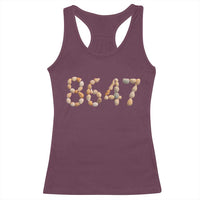 86 47 Seashell Beach Walk Graphic Racerback Tank Top Subtle Coastal Summer Political Satire