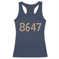 86 47 Seashell Beach Walk Graphic Racerback Tank Top Subtle Coastal Summer Political Satire