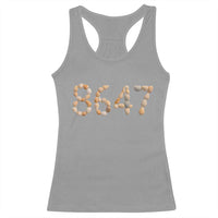 86 47 Seashell Beach Walk Graphic Racerback Tank Top Subtle Coastal Summer Political Satire