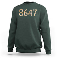 86 47 Seashell Beach Walk Graphic Sweatshirt Subtle Coastal Summer Political Satire