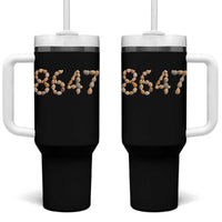 86 47 Seashell Beach Walk Graphic Tumbler With Handle Subtle Coastal Summer Political Satire