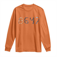 86 47 Seashell Graphic Subtle Summer Coastal Long Sleeve Shirt Viral 2026 Beach Walk Political Satire