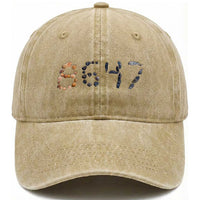 86 47 Seashell Graphic Subtle Summer Coastal Washed Cotton Baseball Cap Viral 2026 Beach Walk Political Satire