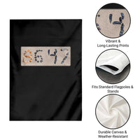 86 47 Seashell Beach Sand Graphic Garden Flag Subtle Coastal Summer Political Satire