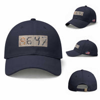 86 47 Seashell Beach Sand Graphic Baseball Cap Subtle Coastal Summer Political Satire