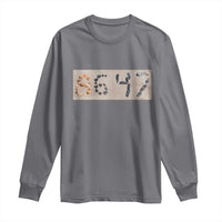 86 47 Seashell Beach Sand Graphic Long Sleeve Shirt Subtle Coastal Summer Political Satire