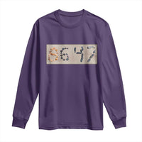 86 47 Seashell Beach Sand Graphic Long Sleeve Shirt Subtle Coastal Summer Political Satire