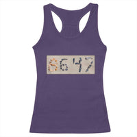 86 47 Seashell Beach Sand Graphic Racerback Tank Top Subtle Coastal Summer Political Satire