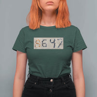 86 47 Seashell Beach Sand Graphic T Shirt For Women Subtle Coastal Summer Political Satire