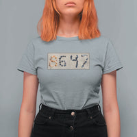 86 47 Seashell Beach Sand Graphic T Shirt For Women Subtle Coastal Summer Political Satire