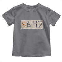 86 47 Seashell Beach Sand Graphic Toddler T Shirt Subtle Coastal Summer Political Satire