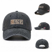 86 47 Seashell Beach Sand Graphic Washed Cotton Baseball Cap Subtle Coastal Summer Political Satire