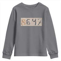86 47 Seashell Beach Sand Graphic Youth Sweatshirt Subtle Coastal Summer Political Satire