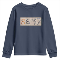 86 47 Seashell Beach Sand Graphic Youth Sweatshirt Subtle Coastal Summer Political Satire