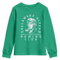Delaware River Rowing Club 1776 Vintage Funny Patriotic Youth Sweatshirt George Washington Tired of Taxation Try Treason