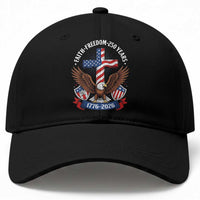 Faith Freedom 250 Years Patriotic Eagle Baseball Cap USA Flag Christian Cross 1776 to 2026 Semiquincentennial