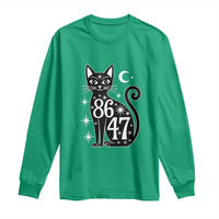 86 47 Celestial Black Cat Mystic Long Sleeve Shirt Moon Stars Coded Political Satire