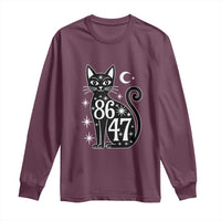 86 47 Celestial Black Cat Mystic Long Sleeve Shirt Moon Stars Coded Political Satire