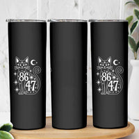 86 47 Celestial Black Cat Mystic Skinny Tumbler Moon Stars Coded Political Satire