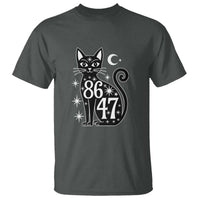 86 47 Celestial Black Cat Mystic T Shirt Moon Stars Coded Political Satire