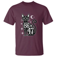 86 47 Celestial Black Cat Mystic T Shirt Moon Stars Coded Political Satire