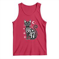 86 47 Celestial Black Cat Mystic Tank Top Moon Stars Coded Political Satire