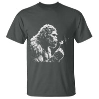 Bigfoot Blowing Dandelion Flower Graphic T Shirt Whimsical Sasquatch Profile Artistic Vintage Distressed