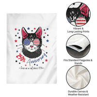 Free As A Cat Since 1776 Funny Patriotic Garden Flag Cool American Flag Sunglasses Cat 250th Anniversary Semiquincentennial
