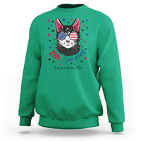 Free As A Cat Since 1776 Funny Patriotic Sweatshirt Cool American Flag Sunglasses Cat 250th Anniversary Semiquincentennial