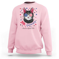 Free As A Cat Since 1776 Funny Patriotic Sweatshirt Cool American Flag Sunglasses Cat 250th Anniversary Semiquincentennial