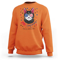 Free As A Cat Since 1776 Funny Patriotic Sweatshirt Cool American Flag Sunglasses Cat 250th Anniversary Semiquincentennial