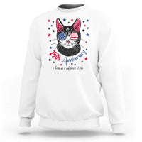Free As A Cat Since 1776 Funny Patriotic Sweatshirt Cool American Flag Sunglasses Cat 250th Anniversary Semiquincentennial