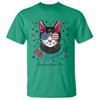 Free As A Cat Since 1776 Funny Patriotic T Shirt Cool American Flag Sunglasses Cat 250th Anniversary Semiquincentennial