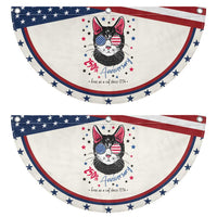 Free As A Cat Since 1776 Funny Patriotic Fan Flag Cool American Flag Sunglasses Cat 250th Anniversary Semiquincentennial