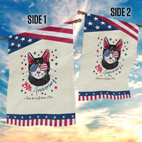 Free As A Cat Since 1776 Funny Patriotic Garden Flag Cool American Flag Sunglasses Cat 250th Anniversary Semiquincentennial
