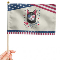 Free As A Cat Since 1776 Funny Patriotic Handheld Flag Cool American Flag Sunglasses Cat 250th Anniversary Semiquincentennial
