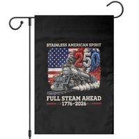 Stainless American Spirit Full Steam Ahead Garden Flag 250 Years Freedom Semiquincentennial Steam Locomotive