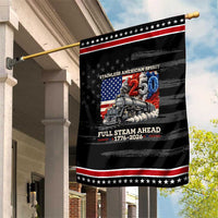 Stainless American Spirit Full Steam Ahead Patriotic Garden Flag 250 Years Freedom Semiquincentennial Steam Locomotive