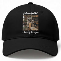 Funny Classroom Raccoon Iced Coffee Teacher Baseball Cap Y'all Were Feral But I Low Key Love You