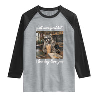 Funny Classroom Raccoon Iced Coffee Teacher Raglan Shirt Y'all Were Feral But I Low Key Love You