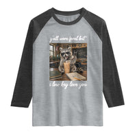 Funny Classroom Raccoon Iced Coffee Teacher Raglan Shirt Y'all Were Feral But I Low Key Love You