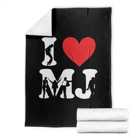 I Heart MJ Dance Silhouette Tribute Throw Blanket Iconic Pop Culture Famous Dance Poses for Music Legend Fans