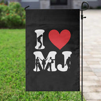 I Heart MJ Dance Silhouette Tribute Garden Flag Iconic Pop Culture Famous Dance Poses for Music Legend Fans