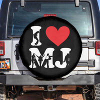 I Heart MJ Dance Silhouette Tribute Spare Tire Cover Iconic Pop Culture Famous Dance Poses for Music Legend Fans