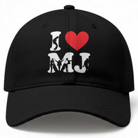 I Heart MJ Dance Silhouette Tribute Baseball Cap Iconic Pop Culture Famous Dance Poses for Music Legend Fans