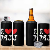 I Heart MJ Dance Silhouette Tribute 4 in 1 Can Cooler Tumbler Iconic Pop Culture Famous Dance Poses for Music Legend Fans